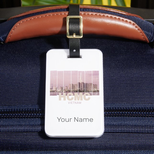 HCMC Saigon (Ho-Chi-Minh-City) Skyline Vietnam Gepäckanhänger (Vorderseite Insitu 2)