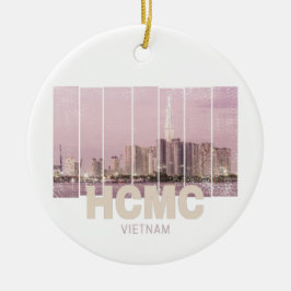 HCMC Saigon (Ho-Chi-Minh-City) Skyline Vietnam Keramik Ornament