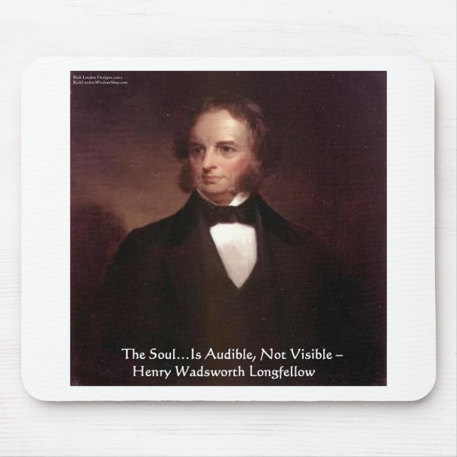 HD-Longfellow "Soul ist hörbar" Weisheitszettel Ge Mousepad (Vorne)