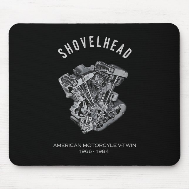 HD Motorrad Vtwin Shovelhead Motor Zeichnend Fahrr Mousepad (Vorne)