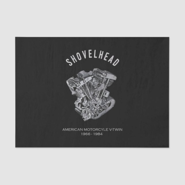 HD Motorrad Vtwin Shovelhead Motor Zeichnend Fahrr Seidenpapier (Vorderseite)