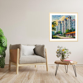 HDB-Anwesen Singapur - Stretchierte Canvas Print Leinwanddruck
