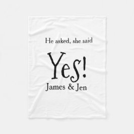 He asked she said yes engagement party name simple fleecedecke