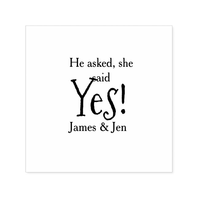 He asked she said yes engagement party name simple permastempel (Design)