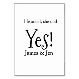He asked she said yes engagement party name simple tischnummer