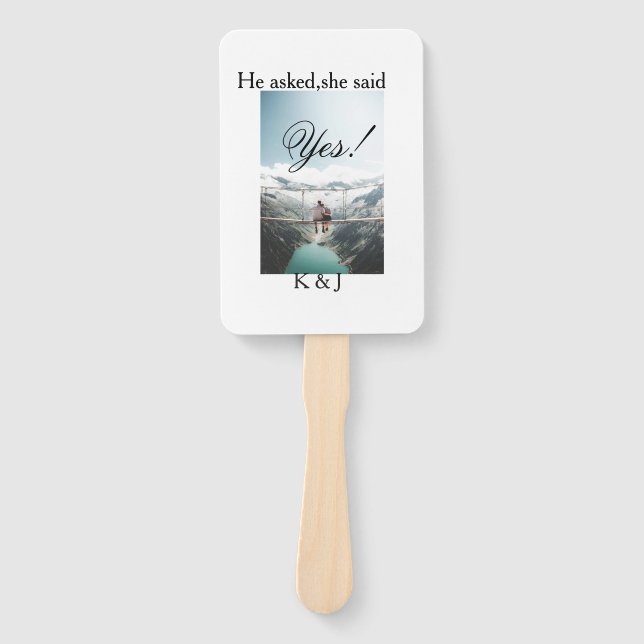 He asked she said yes engagement photo name stylis fächer (Vorderseite)