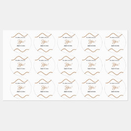 He asked she said yes engagement simple minimal  etiketten