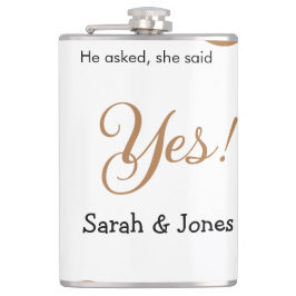 He asked she said yes engagement simple minimal  flachmann