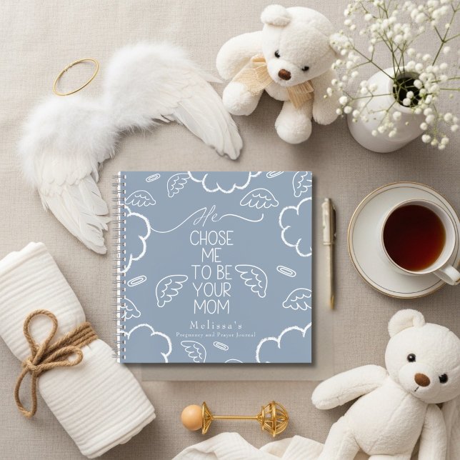 He Chose Me to Be your Mom blue pregnancy prayer Notizbuch (He Chose Me to Be your Mom blue pregnancy prayer Notebook)