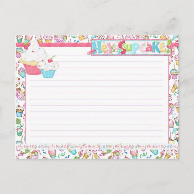 He Cupcake Living the Sweet Life Rezept Postcard Postkarte (Vorderseite)