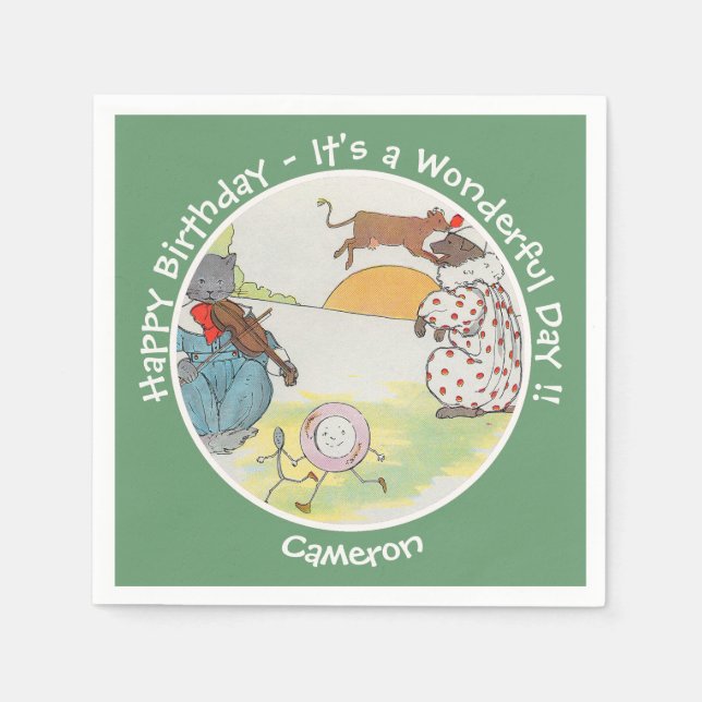 He Diddle Diddle Birthday Party Collection Serviette (Vorderseite)