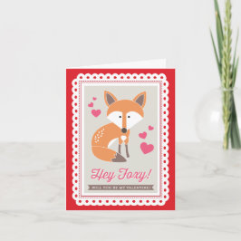 He Foxy! durch Origami druckt Valentinsgruß Feiertagskarte