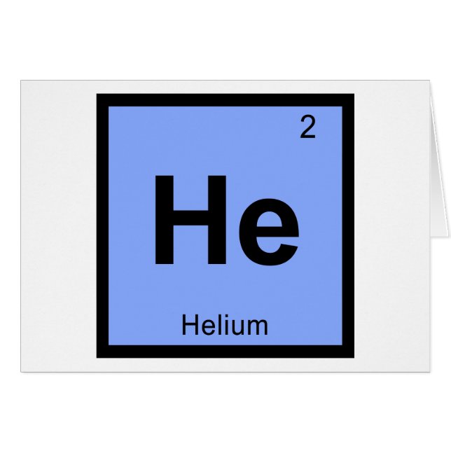 He - Helium Chemistry Periodic Table Symbol (Vorderseite (Horizontal))