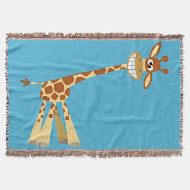 He hier He!! Niedlicher Alberner Cartoon Giraffe Decke (Vorderseite)