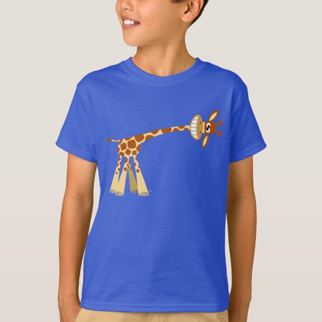 He hier He!! Niedlicher Cartoon Giraffe Kinder T - T-Shirt (Vorderseite)