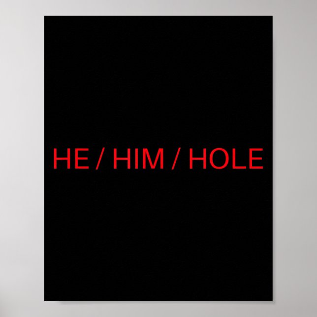 He Him Hole Shirt Funny Sarcastic Valentine's Day  Poster (Vorne)