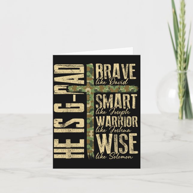 He Is G-dad Camo Religious Father's Day Christian  Karte (Vorderseite)