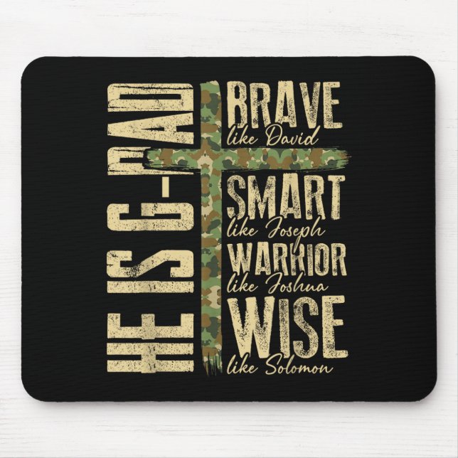 He Is G-dad Camo Religious Father's Day Christian  Mousepad (Vorne)