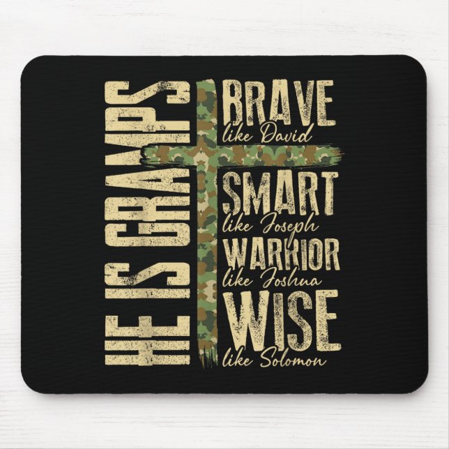 He Is Gramps Camo Religious Father's Day Christian Mousepad (Vorne)