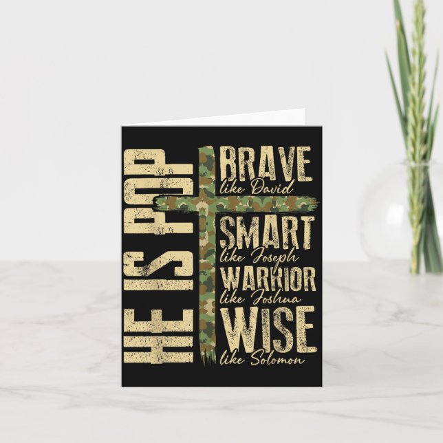 He Is P Camo Religious Father's Day Christian Dad  Karte (Vorderseite)