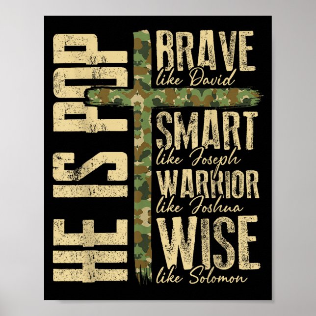 He Is P Camo Religious Father's Day Christian Dad  Poster (Vorne)