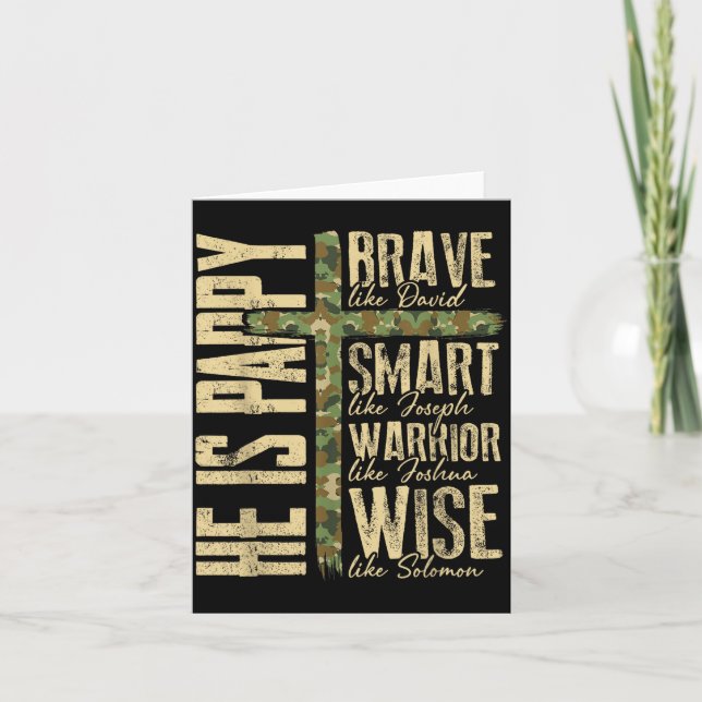 He Is Pappy Camo Religious Father's Day Christian  Karte (Vorderseite)