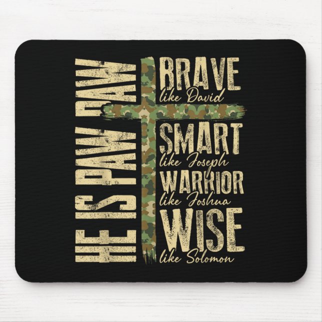 He Is Paw Paw Camo Religious Fathers Day Christian Mousepad (Vorne)