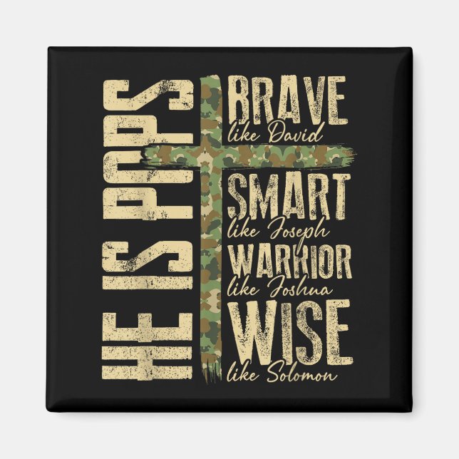 He Is Ps Camo Religious Father's Day Christian Dad Magnet (Vorne)