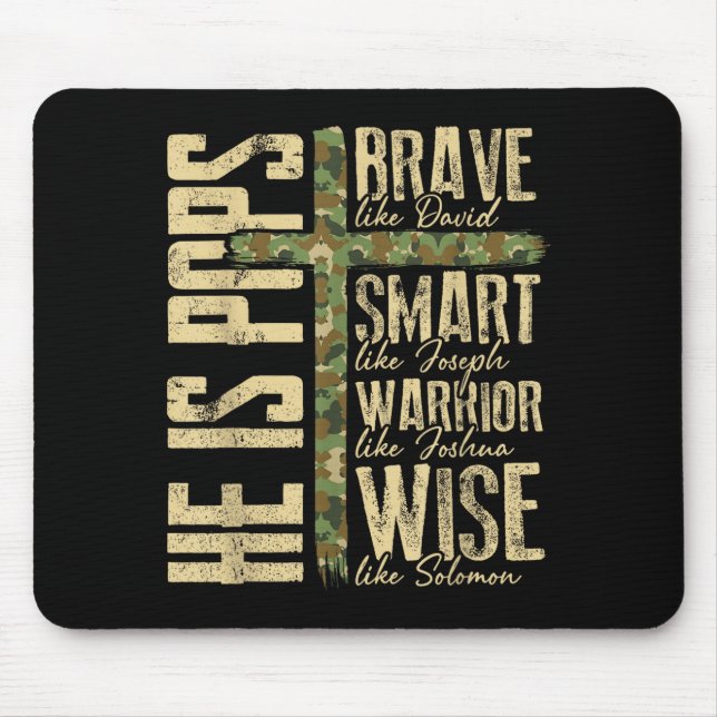 He Is Ps Camo Religious Father's Day Christian Dad Mousepad (Vorne)
