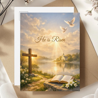 He Is Risen Christian Easter Resurrection  Postkarte