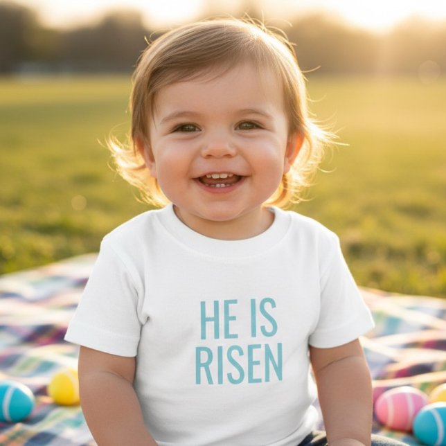 He Is Risen | Christian Easter Toddler Baby T-shirt (Von Creator hochgeladen)