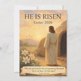 He Is Risen Easter 2026 Jesus Christian Card Feiertagskarte