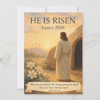 He Is Risen Easter 2026 Jesus Christian Card Feiertagskarte