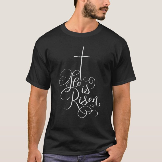 He Is Risen Easter Bunny Christ tshirt (Vorderseite)
