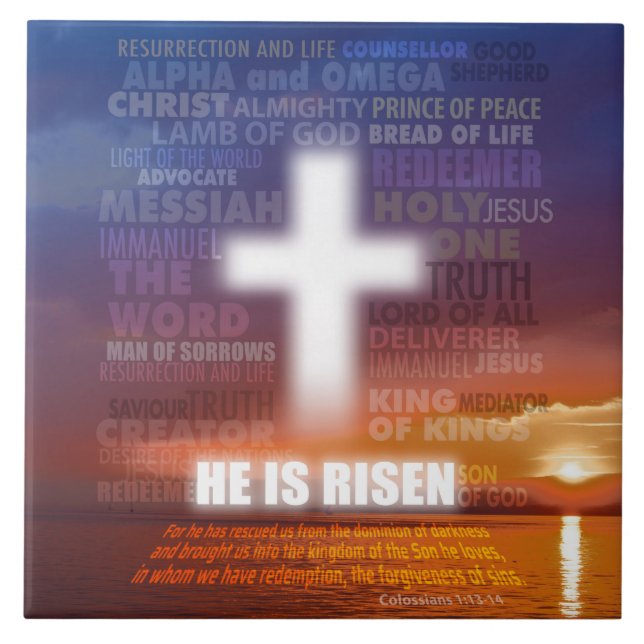 He is Risen - Easter  Fliese (Vorderseite)