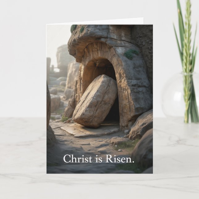 He Is Risen Empty Tomb Christian Easter Karte (Vorderseite)
