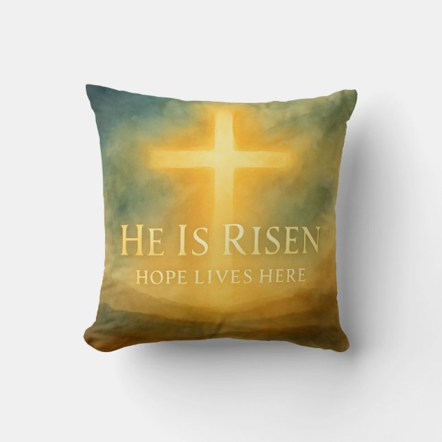 He Is Risen Hope Lives Here Easter 2026 Kissen (Vorderseite)
