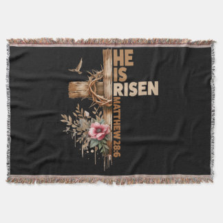 He is Risen Jesus Christian Religious Easter Decke