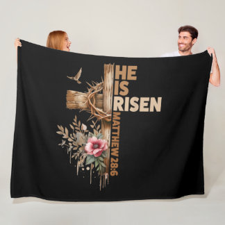 He is Risen Jesus Christian Religious Easter Fleecedecke