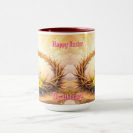 He Is Risen Religious Floral Crown Personalized Tasse