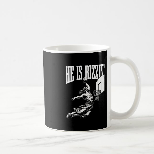 He Is Rizzin Funny Easter Rizz Meme Sketll  Kaffeetasse (Rechts)