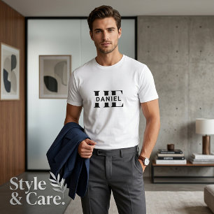 HE Kundenspezifischer Name Moderne Herren Basic Gr T-Shirt