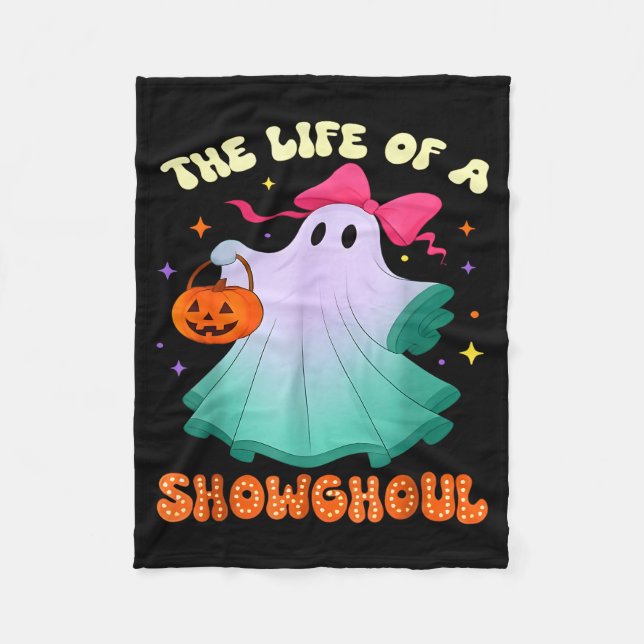 He Life Of A Showghoul Retro Halloween Show Ghosts Fleecedecke (Vorderseite)