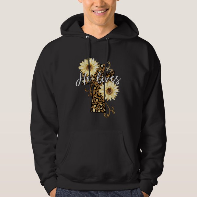 He Lives Happy Easter Day Jesus Cross Religious Ch Hoodie (Vorderseite)