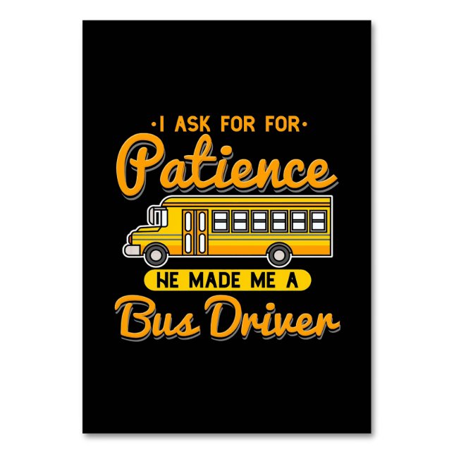 He Made Me A Bus Driver Tischnummer (Vorderseite)