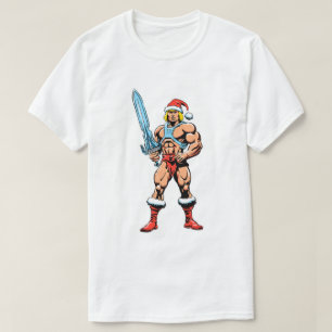 He-Man-Cartoon mit Santa-Hut – Retro Heman T-Shirt