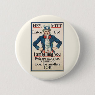 He Mitt! Uncle Sam Will Sie… Button
