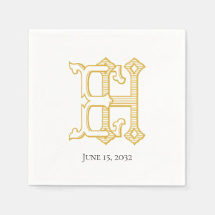 HE Monogram oder EH Monogram Napkins Serviette
