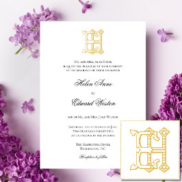 HE Monogram oder EH Monogram Wedding Einladungen