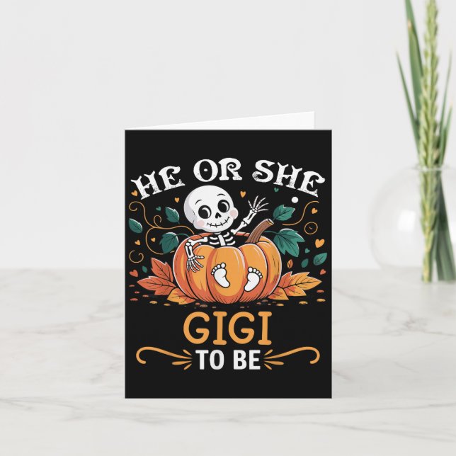 He Or She Gigi To Be Halloween Skeleton Baby Revea Karte (Vorderseite)